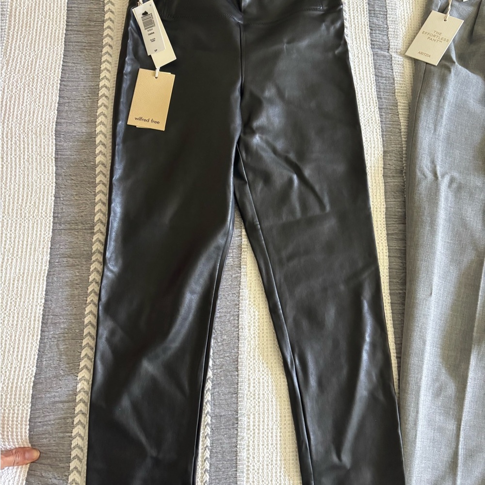 Wilfred Black Faux Leather Pants